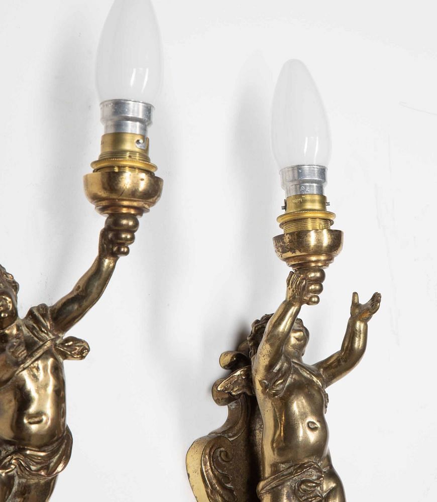 Pair of 20th Century French Cherub Wall Lights LW8039758