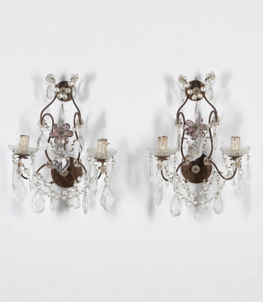 Pair of 20th Century Glass Wall Lights LW9940624