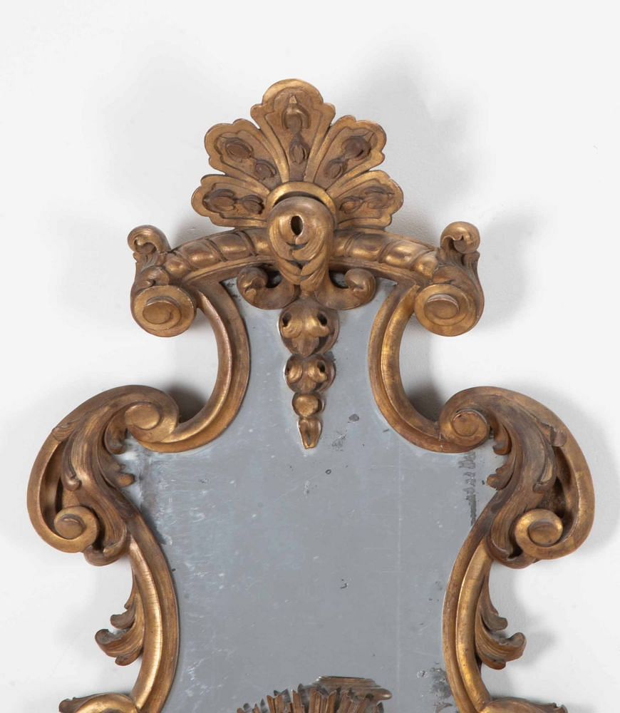 Pair of 18th Century Giltwood Girandole Mirror Wall Sconces MI2342189