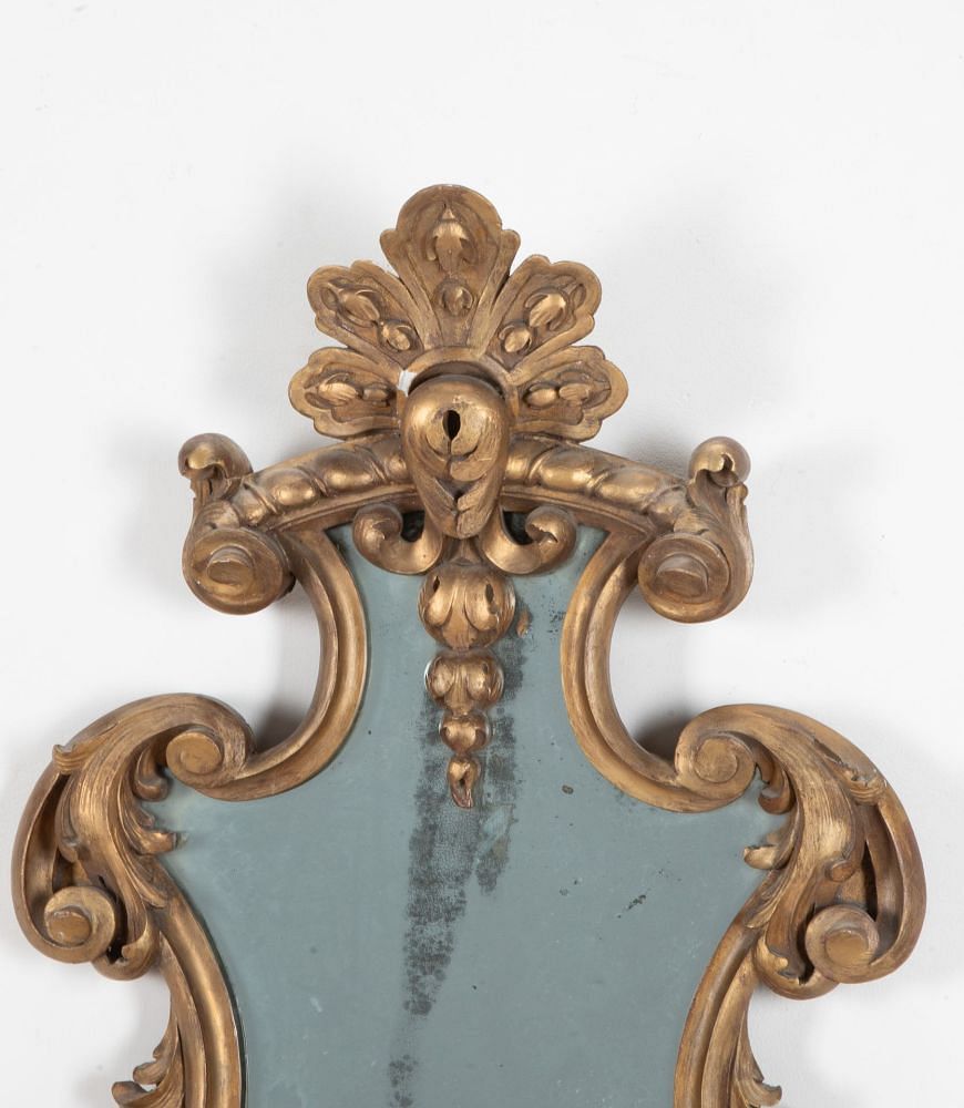 Pair of 18th Century Giltwood Girandole Mirror Wall Sconces MI2342189