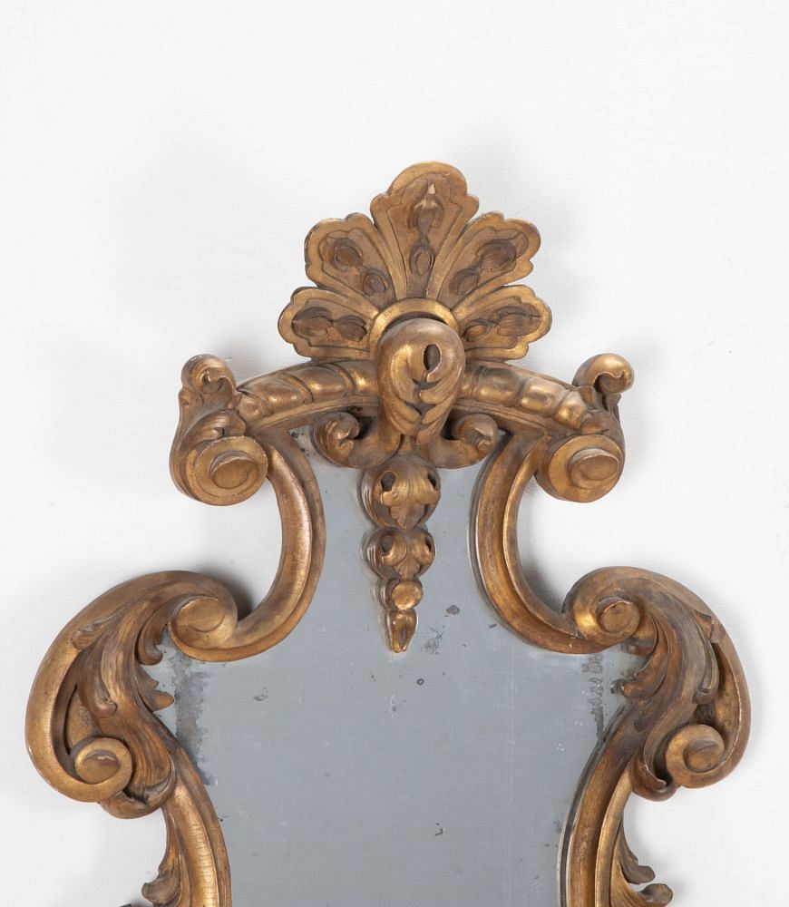 Pair of 18th Century Giltwood Girandole Mirror Wall Sconces MI2342189