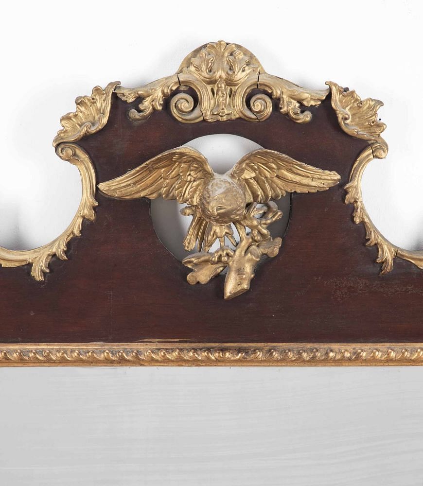 Georgian Style Mahogany Wall Mirror with Decoration MI2542126