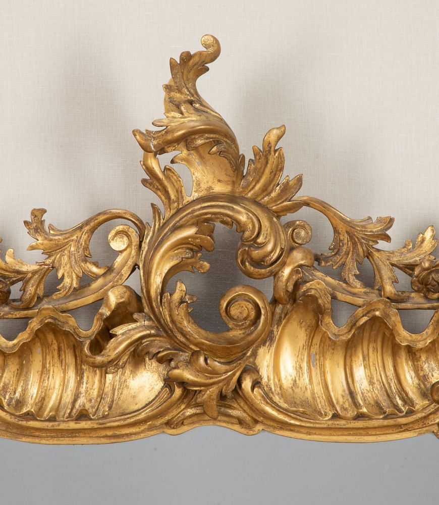 19th Century English Carved Giltwood Overmantle Mirror MI2543384