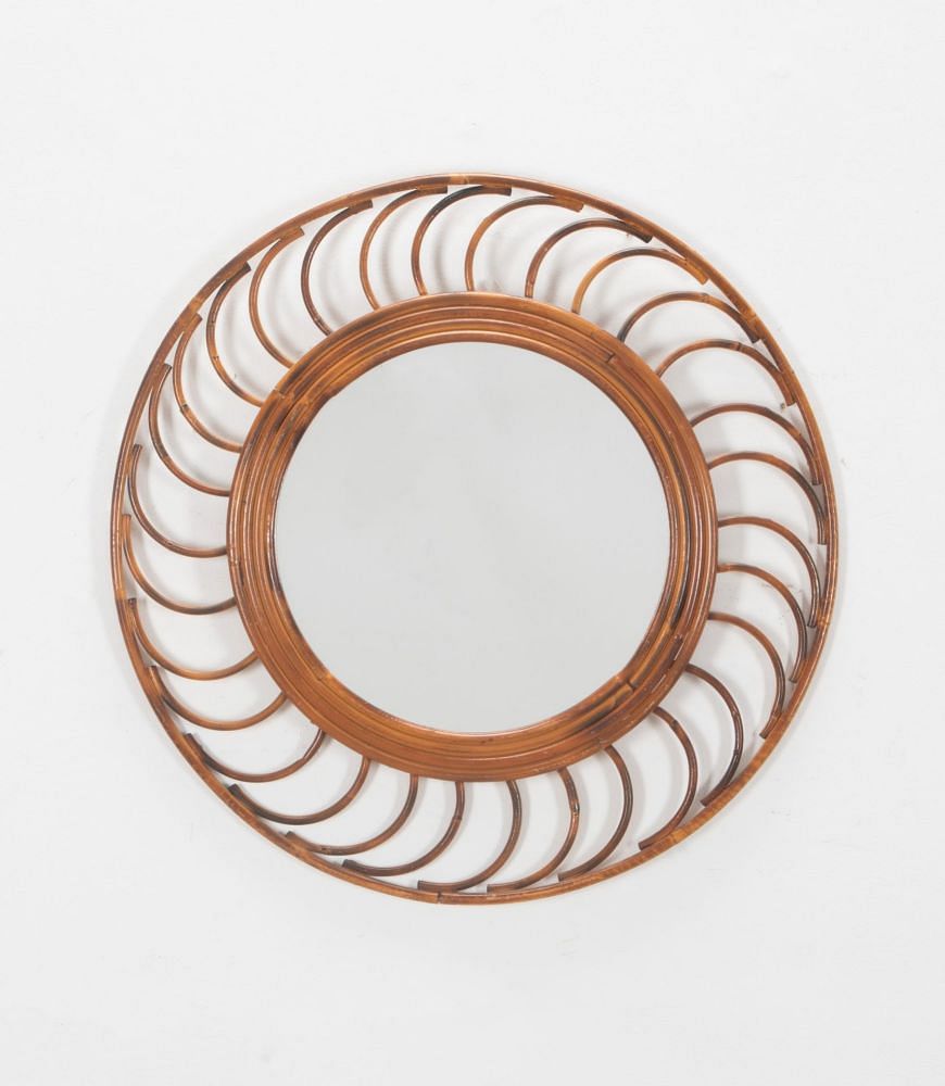 Mid-Century Circular Bamboo Mirror MI3038300
