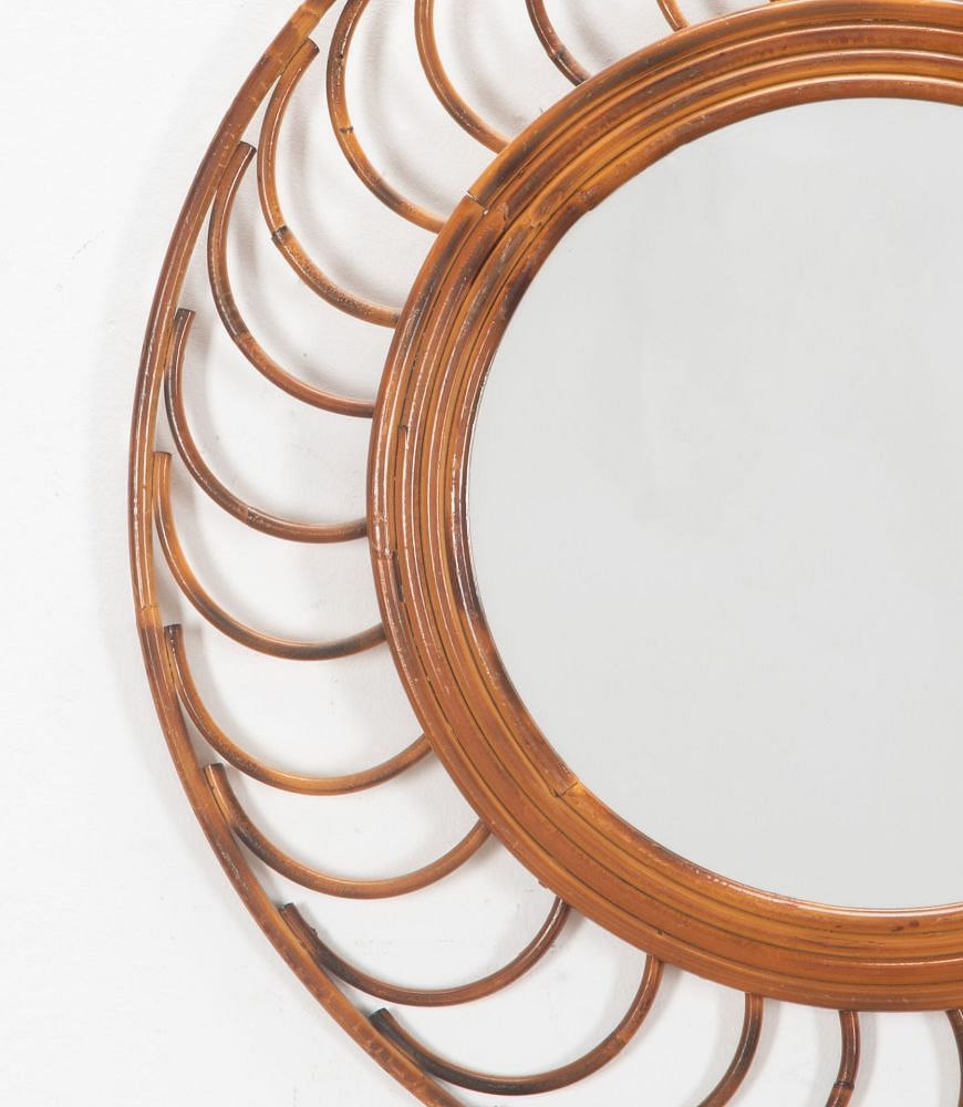 Mid-Century Circular Bamboo Mirror MI3038300