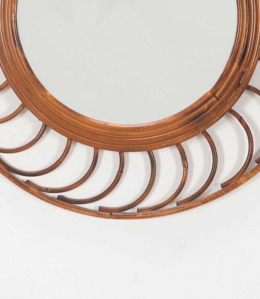 Mid-Century Circular Bamboo Mirror MI3038300