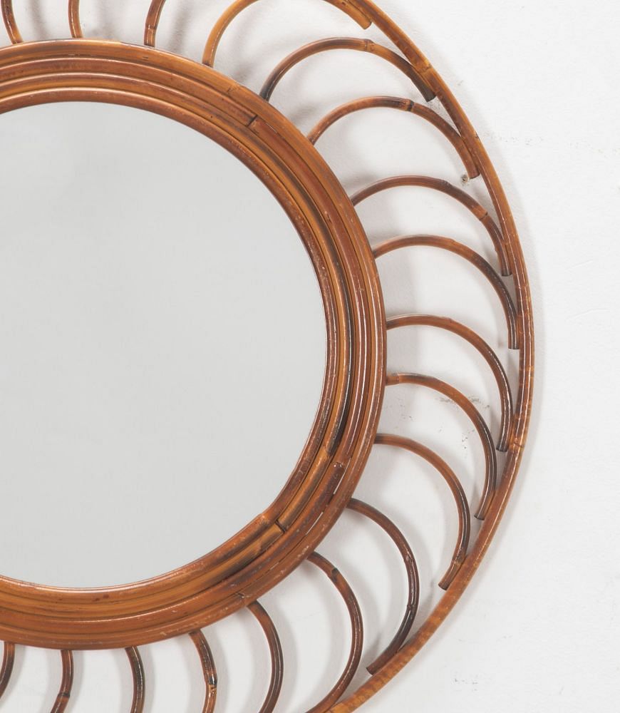 Mid-Century Circular Bamboo Mirror MI3038300