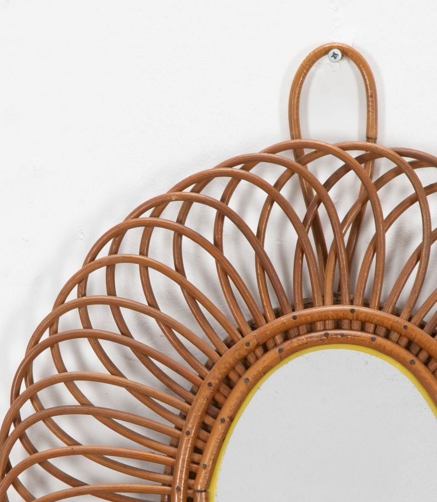 Small French 20th Century Bamboo Mirror MI3039727