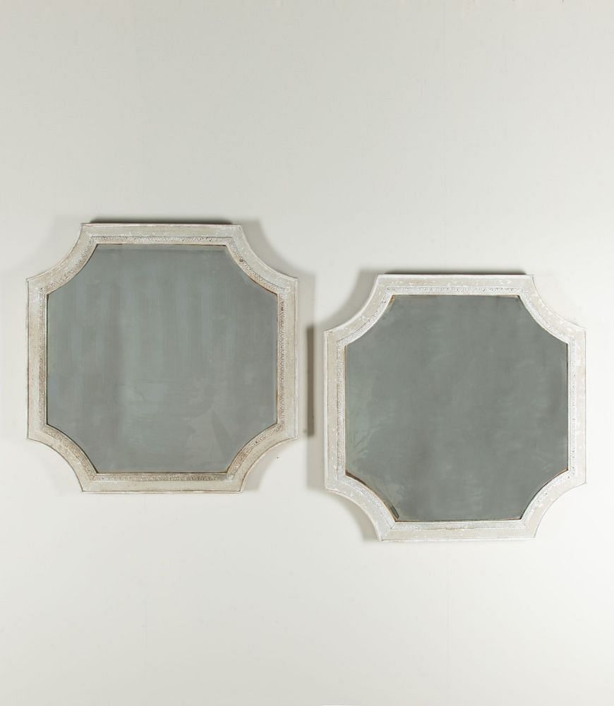 Pair of Early 20th Century English Painted Pine Mirrors MI3643115