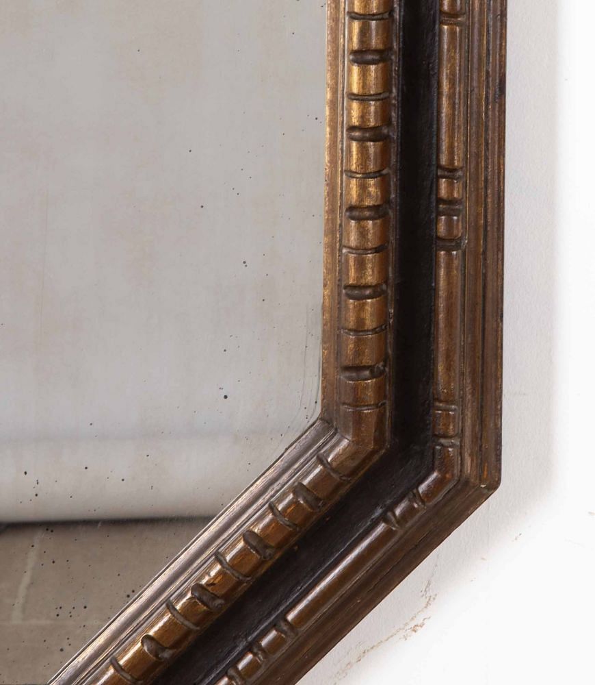 Pair of 19th Century Italian Bolection Ebonised and Gilt Mirrors MI3842780