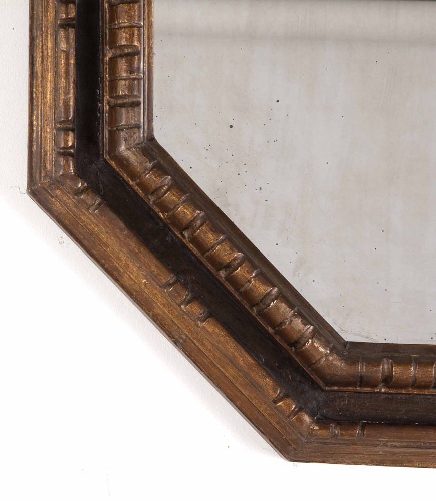 Pair of 19th Century Italian Bolection Ebonised and Gilt Mirrors MI3842780