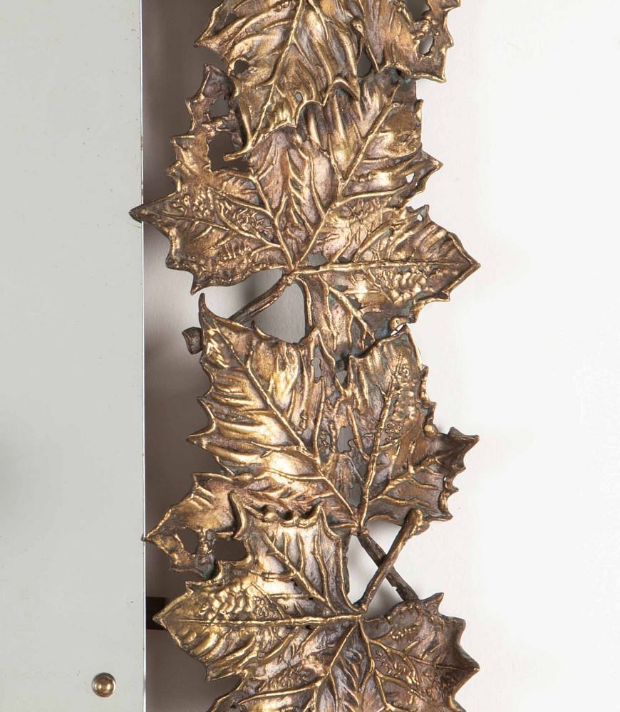 Mid-Century Spanish Gilt Bronze Leaf Mirror MI3842791