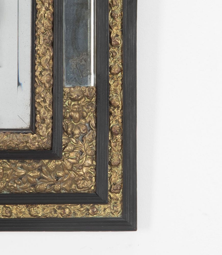 Dutch 19th Century Ebonised and Brass Mirror MI4137940