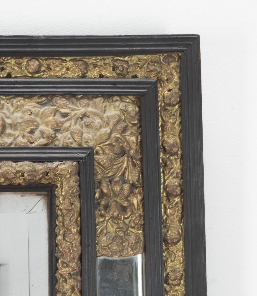 Dutch 19th Century Ebonised and Brass Mirror MI4137940