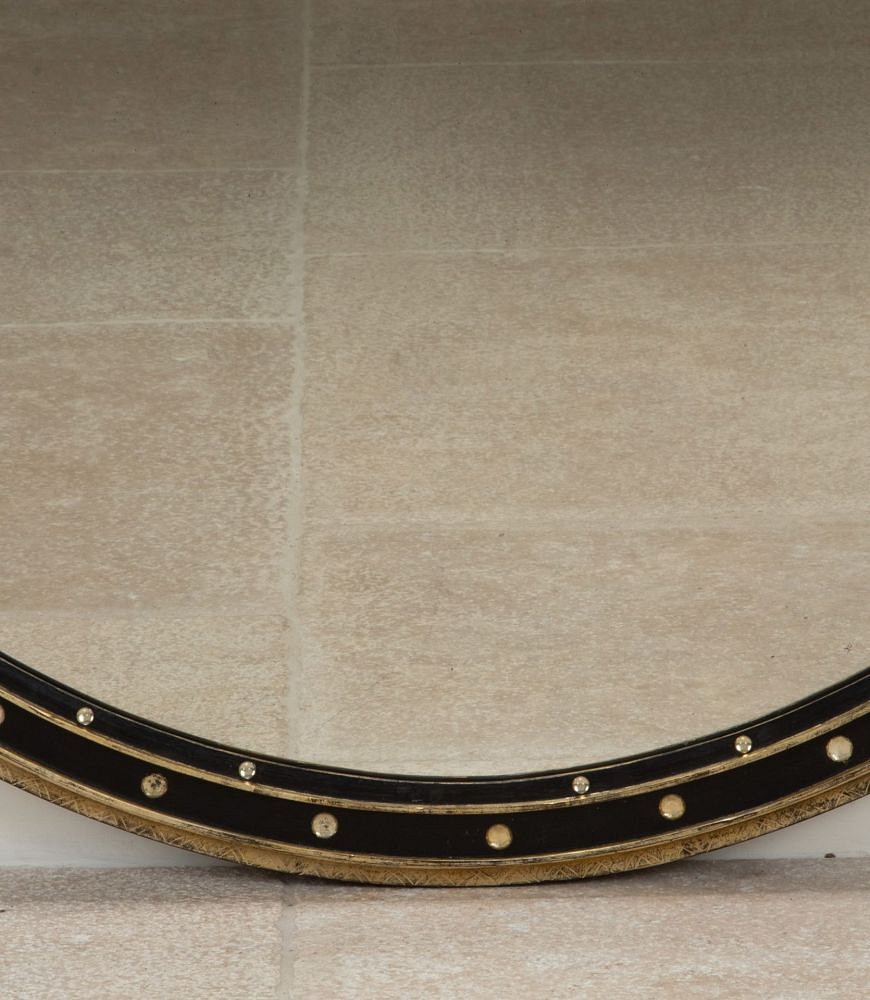 Very Large 19th Century Irish Studded Oval Mirror MI4141907