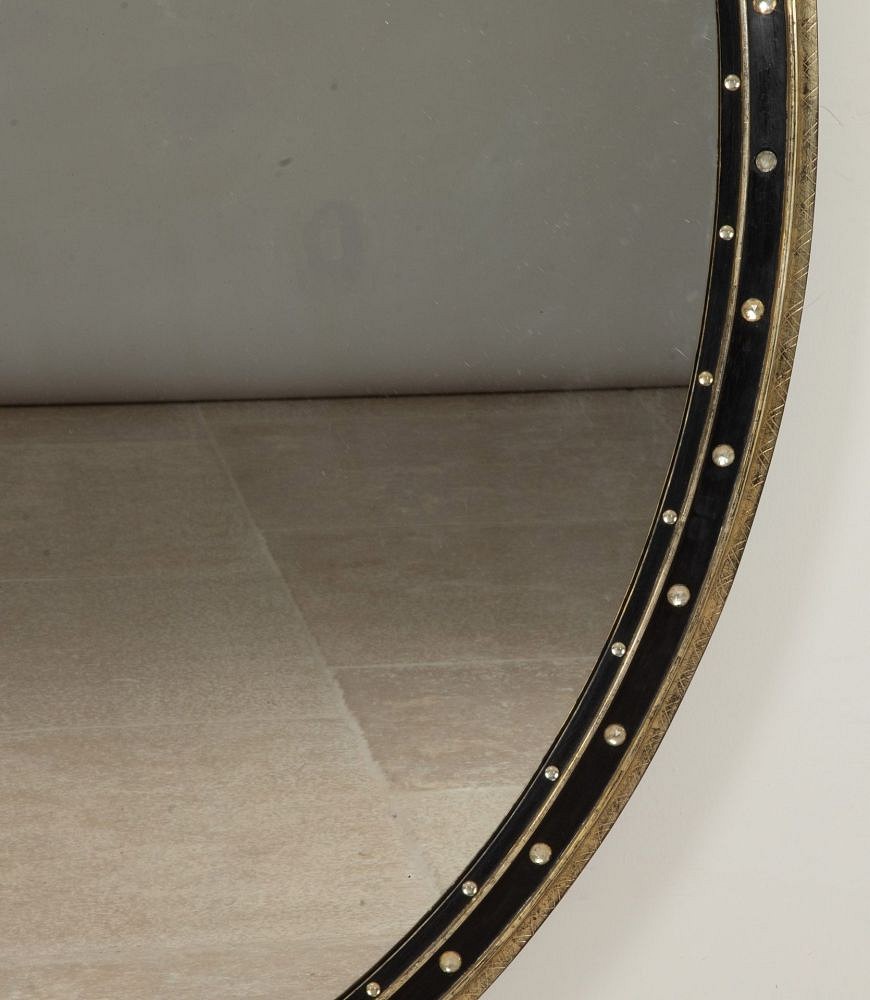 Very Large 19th Century Irish Studded Oval Mirror MI4141907