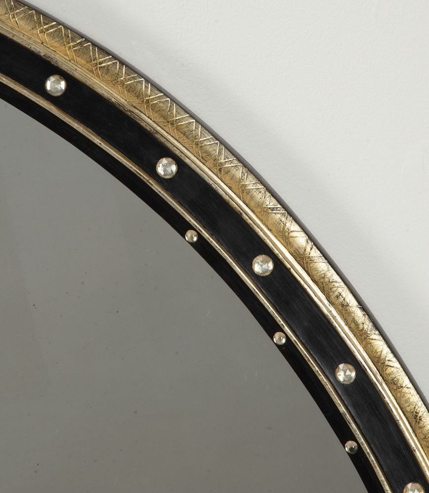 Very Large 19th Century Irish Studded Oval Mirror MI4141907
