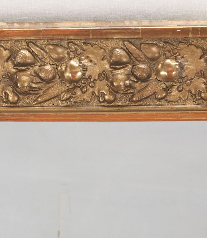 Large Late 19th Century French Gilt Frame Mirror with Fruit Decoration MI4843136