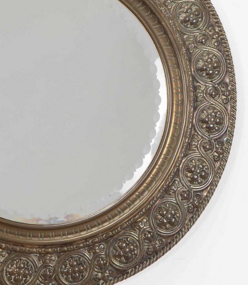 Pair of 20th Century Edwardian Circular Sorcerers Mirrors MI8039752
