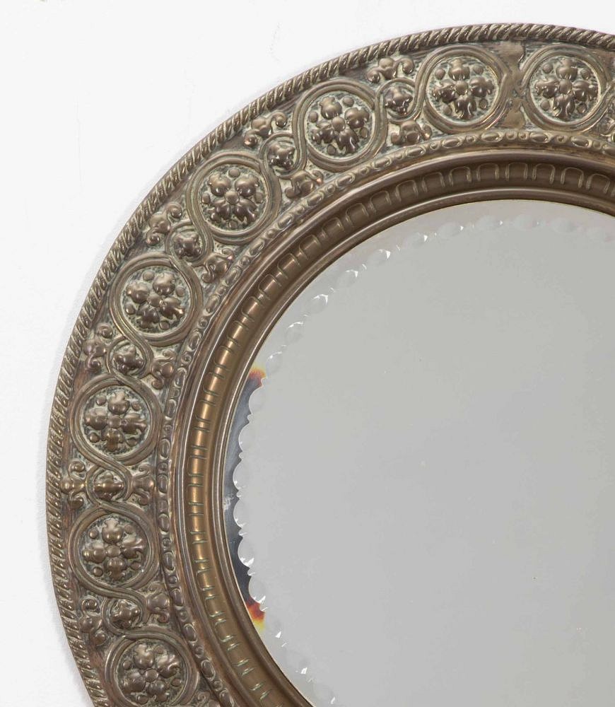 Pair of 20th Century Edwardian Circular Sorcerers Mirrors MI8039752