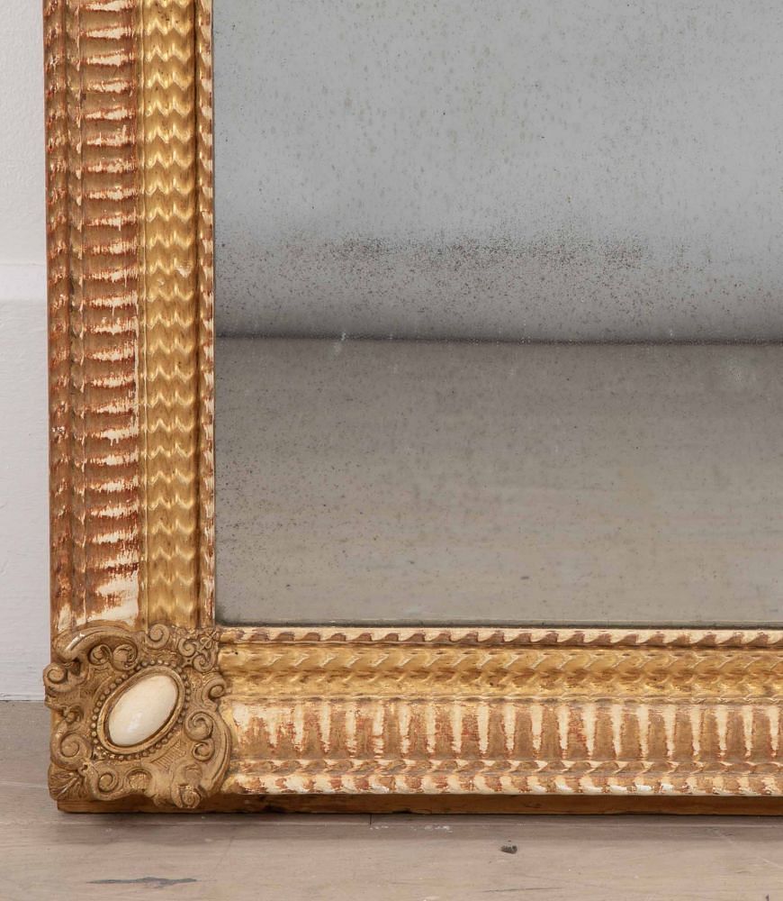 19th Century French Arched Topped Gilded Wall Mirror MI8540043