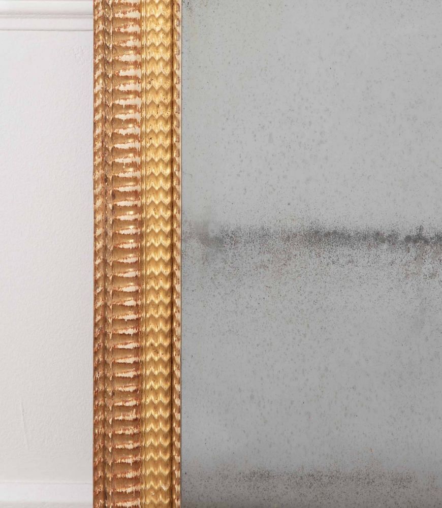 19th Century French Arched Topped Gilded Wall Mirror MI8540043