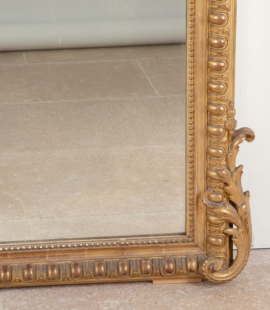 Large 19th Century French Decorative Gilded Overmantle Mirror MI8542757