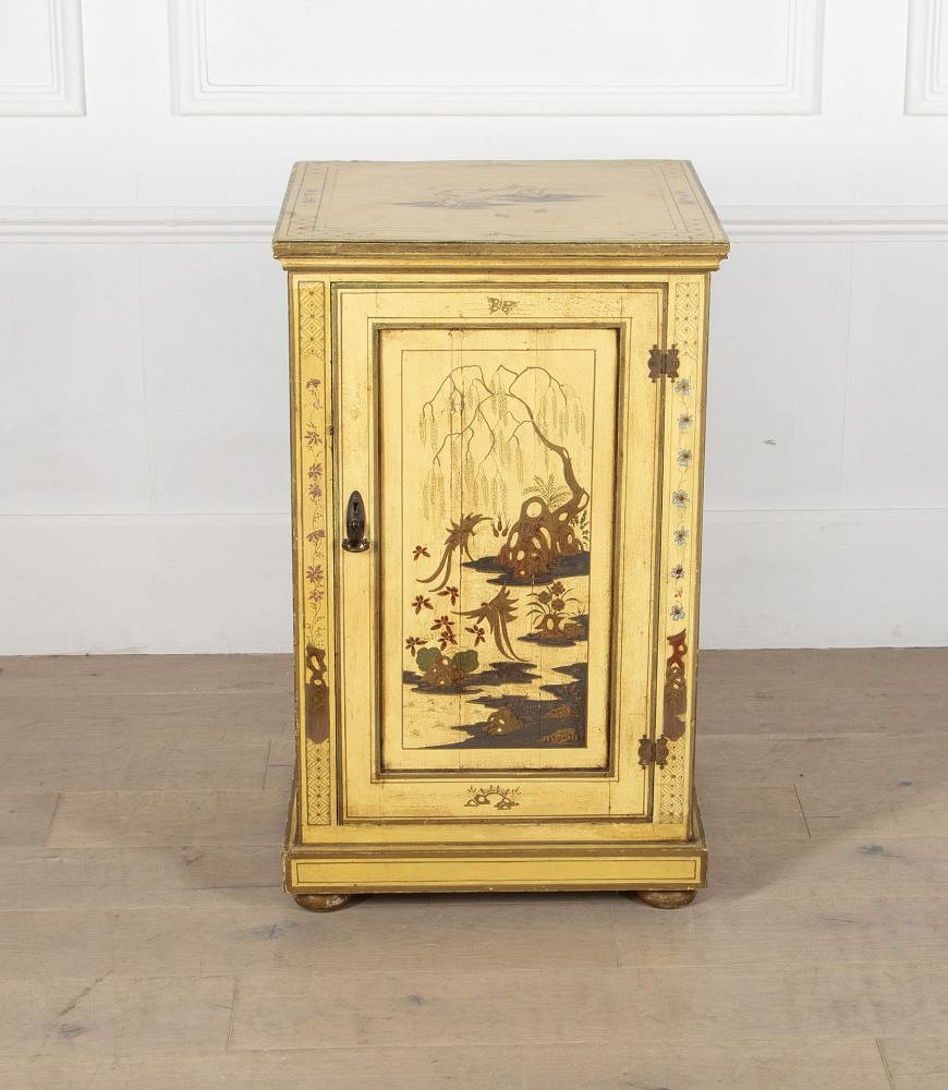Early 20th Century Chinoiserie Pedestal Cabinet OF051729