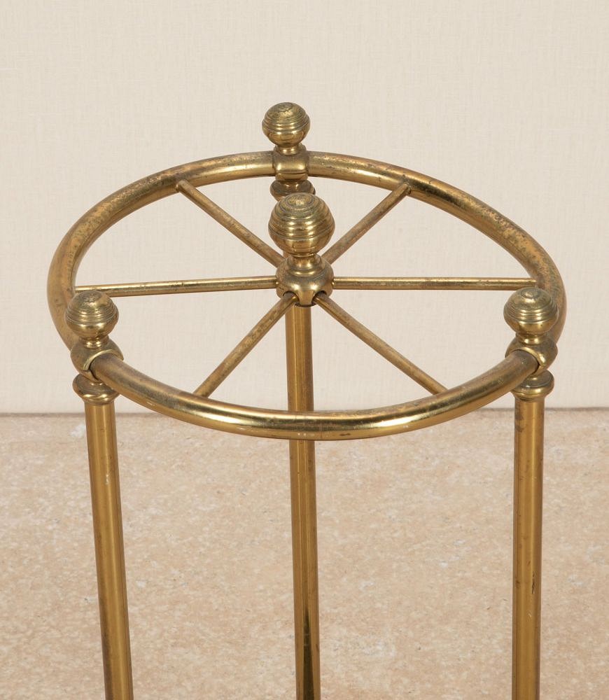 20th Century Edwardian Round Brass Umbrella Stand OF3643210