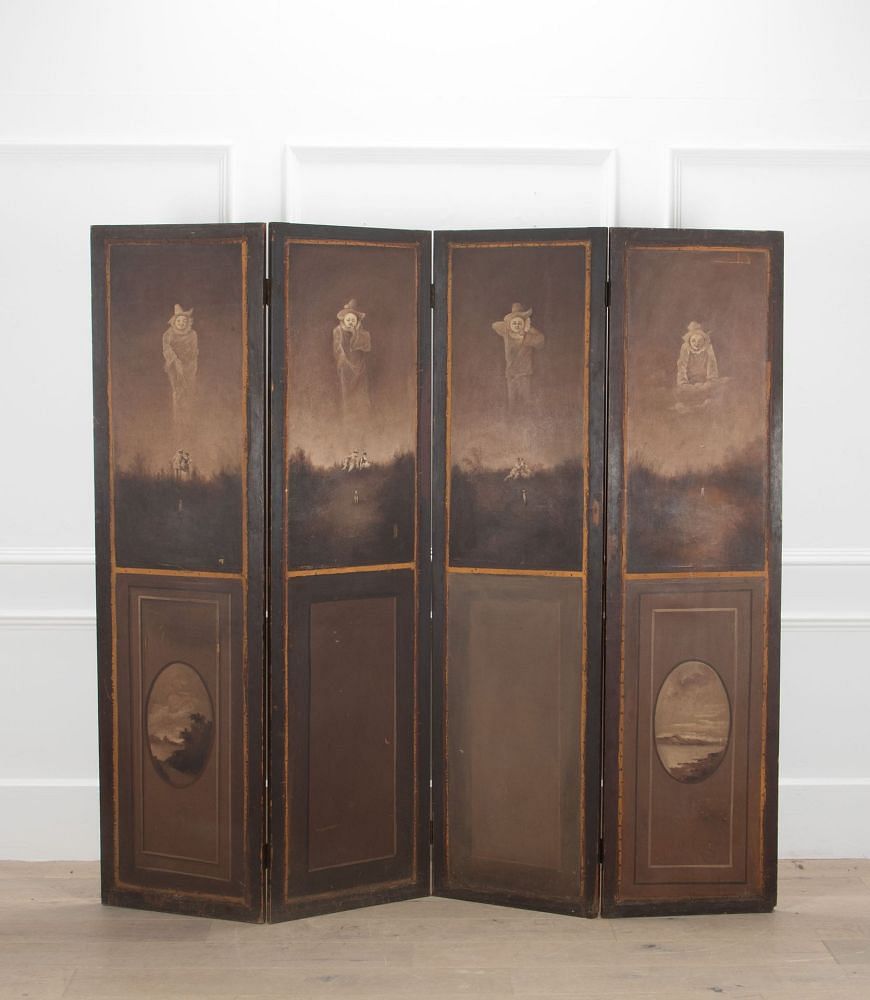 19th Century 'Pierrot' Four-Fold Screen OF4137981