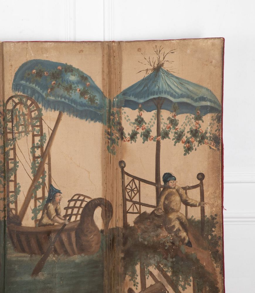 Early 19th Century French Five Fold Painted Screen OF4236212