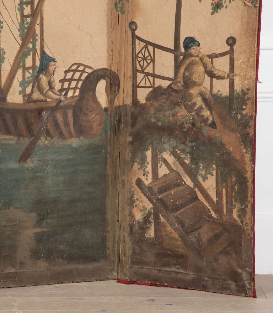 Early 19th Century French Five Fold Painted Screen OF4236212