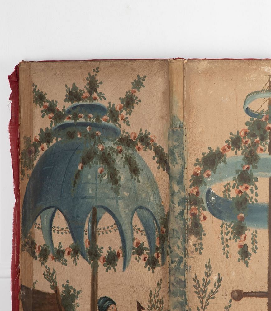 Early 19th Century French Five Fold Painted Screen OF4236212