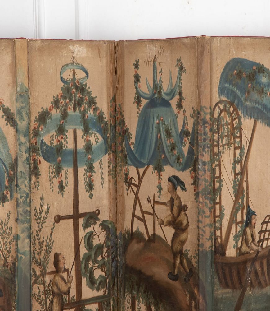 Early 19th Century French Five Fold Painted Screen OF4236212