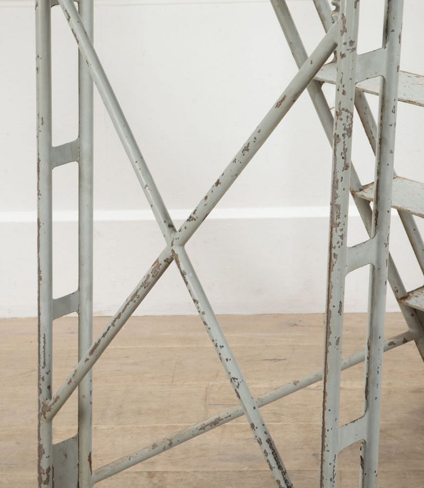 Early 20th Century French Industrial Iron Library Ladder OF4457575