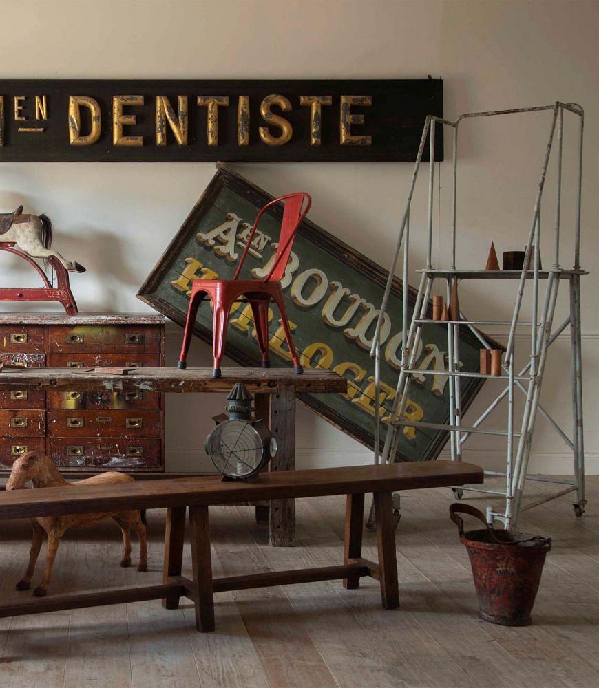 Early 20th Century French Industrial Iron Library Ladder OF4457575