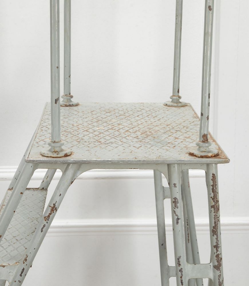 Early 20th Century French Industrial Iron Library Ladder OF4457575