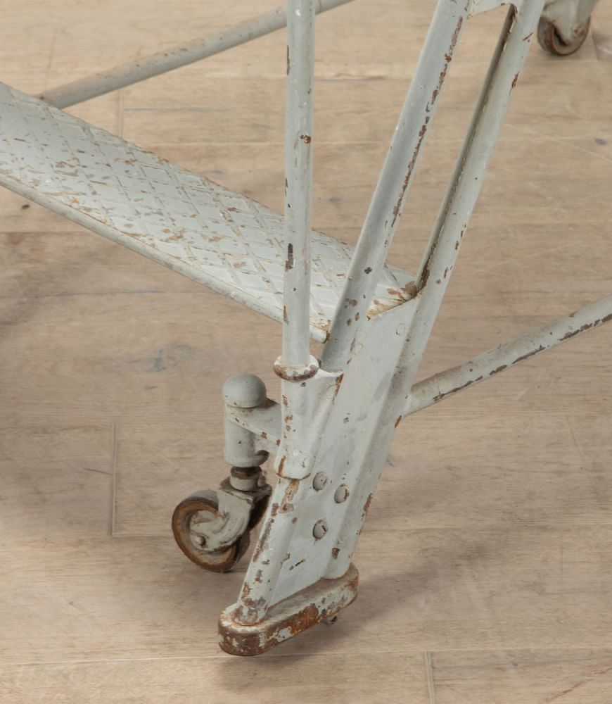 Early 20th Century French Industrial Iron Library Ladder OF4457575