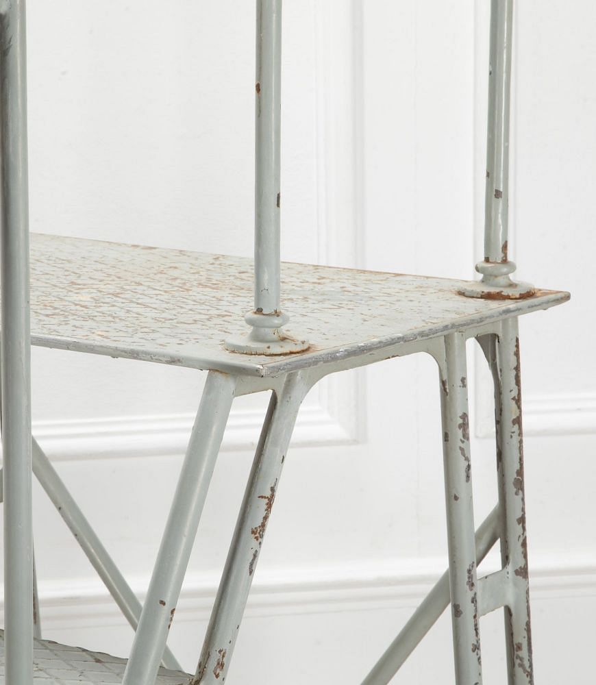 Early 20th Century French Industrial Iron Library Ladder OF4457575