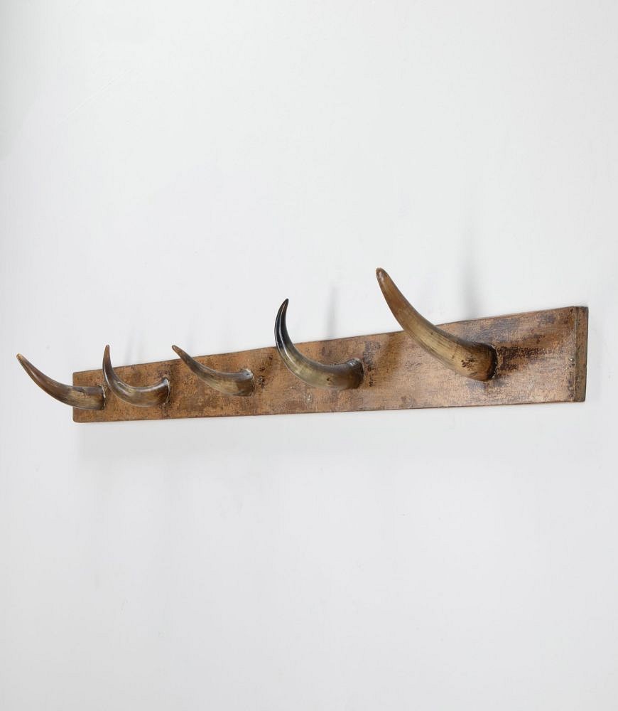 19th Century French Primitive Cow Horn Coat Hooks OF6241827