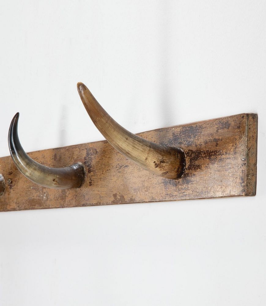 19th Century French Primitive Cow Horn Coat Hooks OF6241827