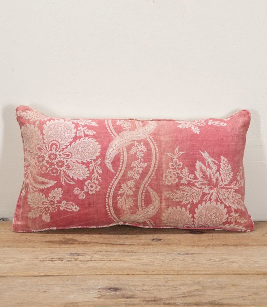 Long 19th Century French Pink Floral Cushion RT1341901