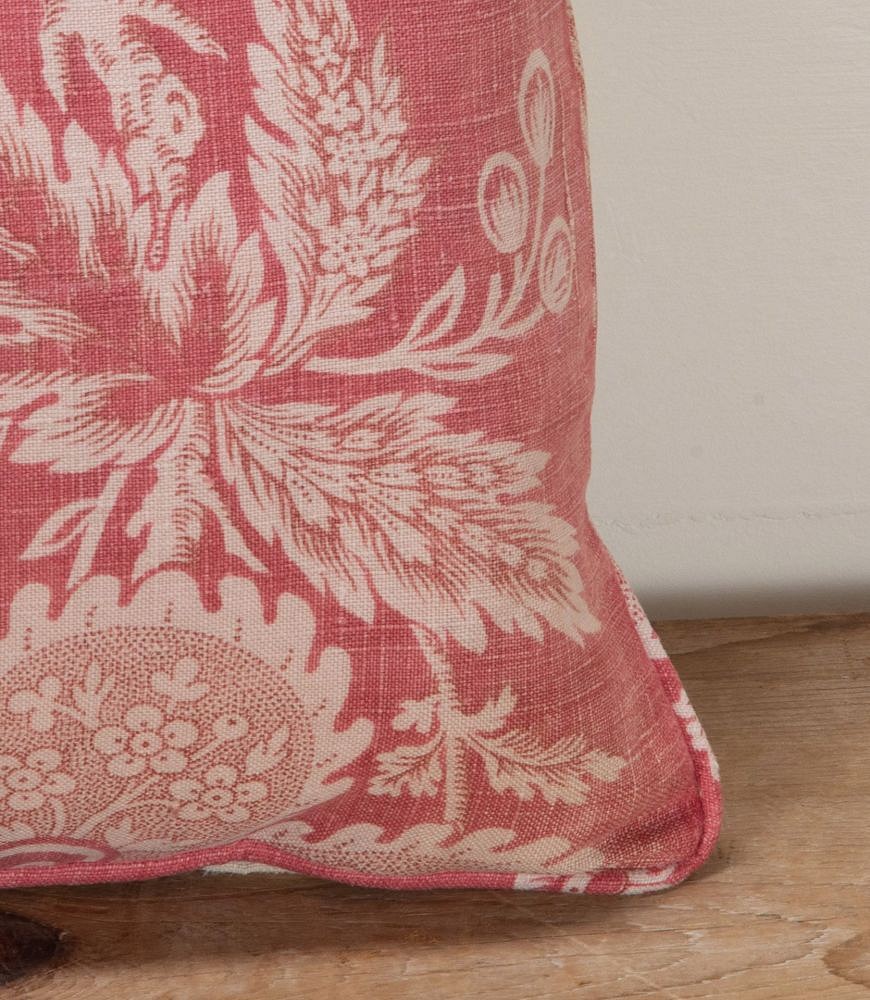 Long 19th Century French Pink Floral Cushion RT1341901