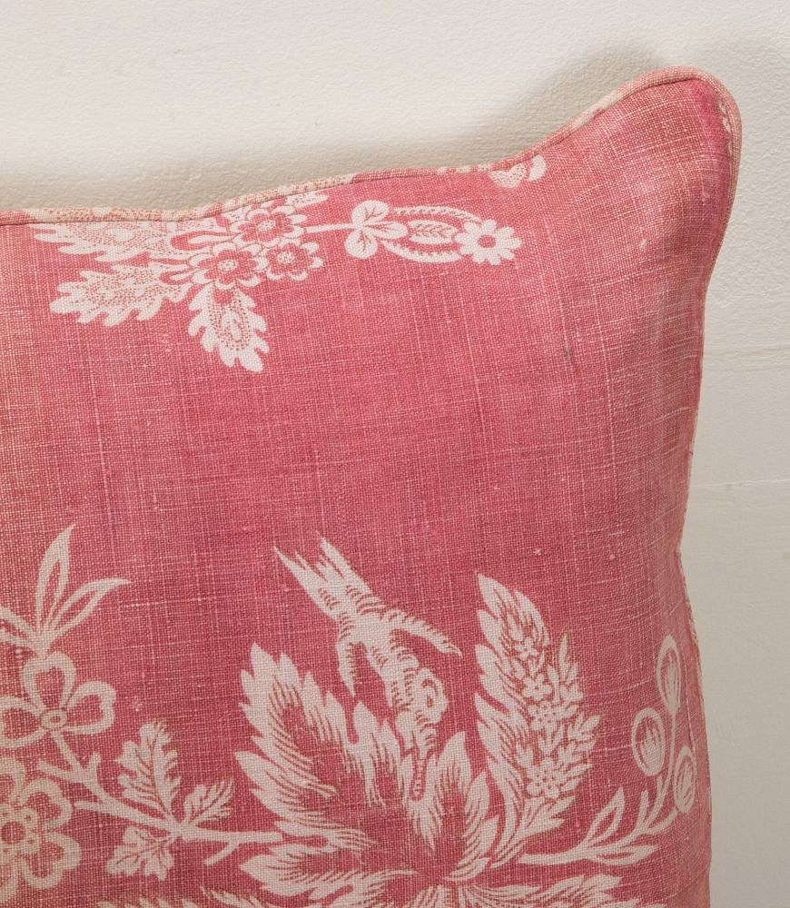 Long 19th Century French Pink Floral Cushion RT1341901