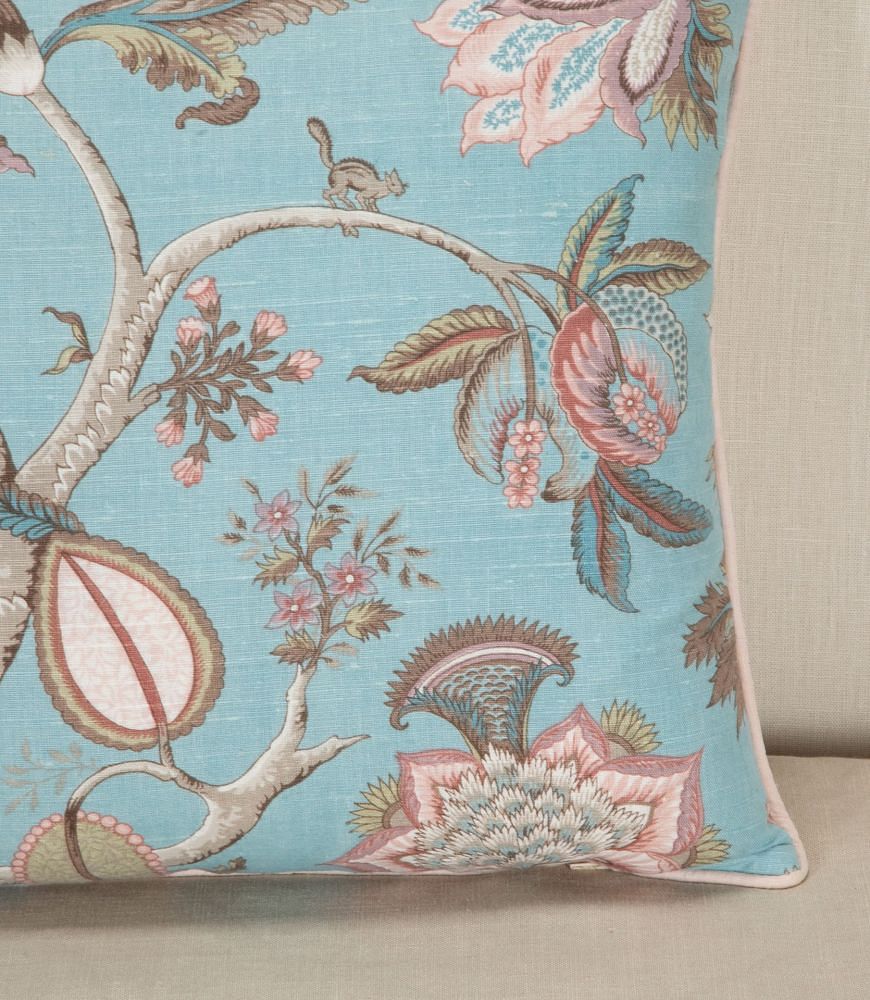20th Century French Linen Cushion with Floral and Squirrel Decoration RT1342943