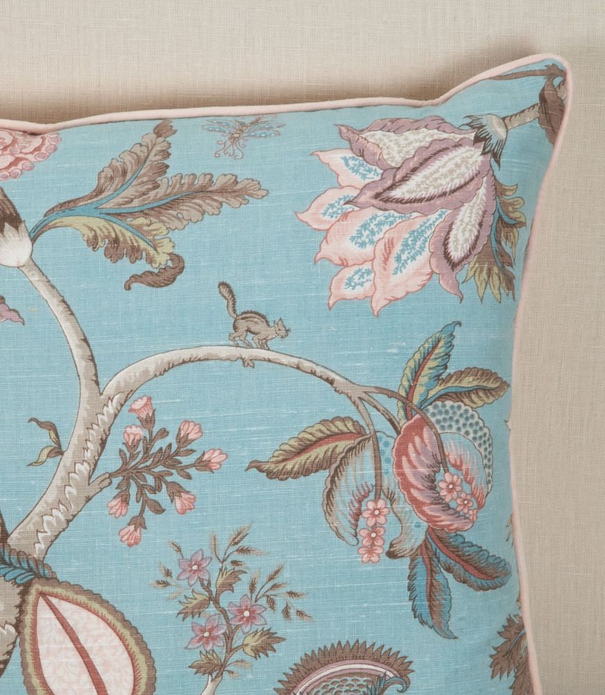 20th Century French Linen Cushion with Floral and Squirrel Decoration RT1342943