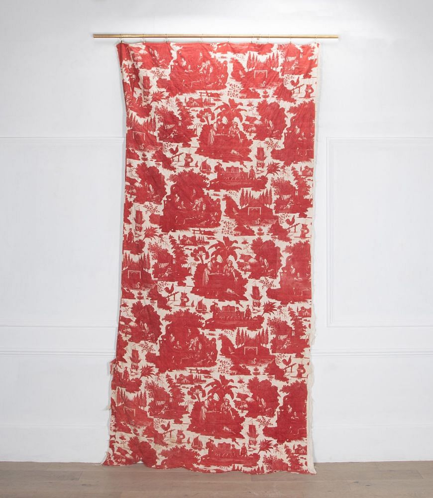 19th Century French 'La Danse Savoyarde' Red Toile Panel RT4236257