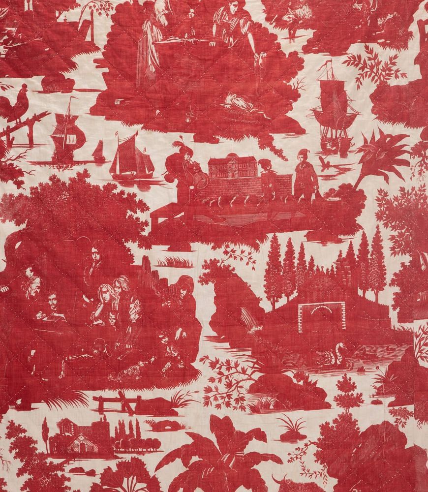 19th Century French 'La Danse Savoyarde' Red Toile Panel RT4236257