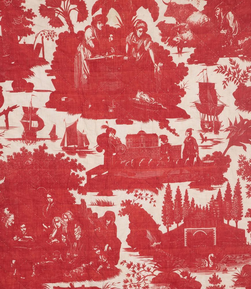 19th Century French 'La Danse Savoyarde' Red Toile Panel RT4236257