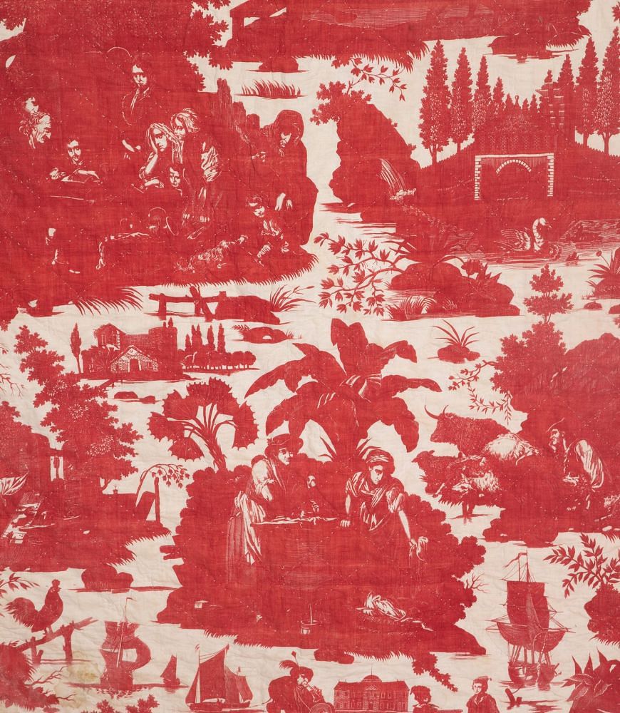 19th Century French 'La Danse Savoyarde' Red Toile Panel RT4236257